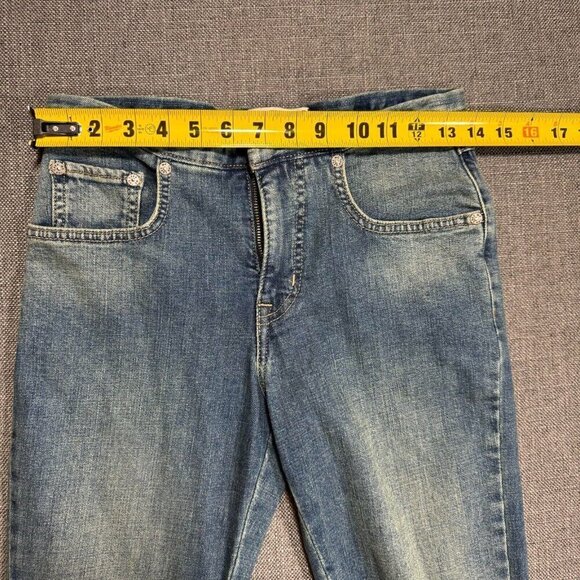 Free People We The Free Daliah Stacked Low Rise Straight Leg Denim Jeans Blue 25 - Picture 14 of 16